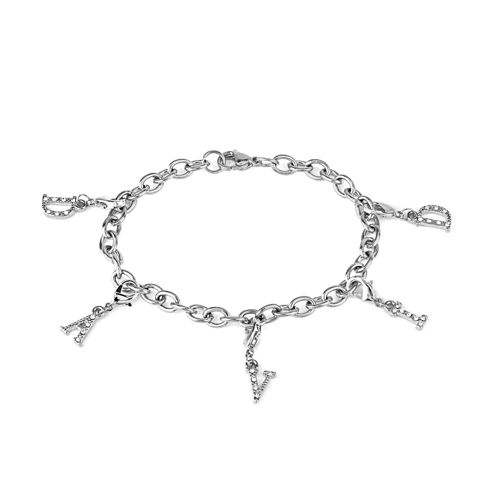 Clear Gem Paved Initial Charm For Navel Ring Bracelets Necklaces Earring - Image 4