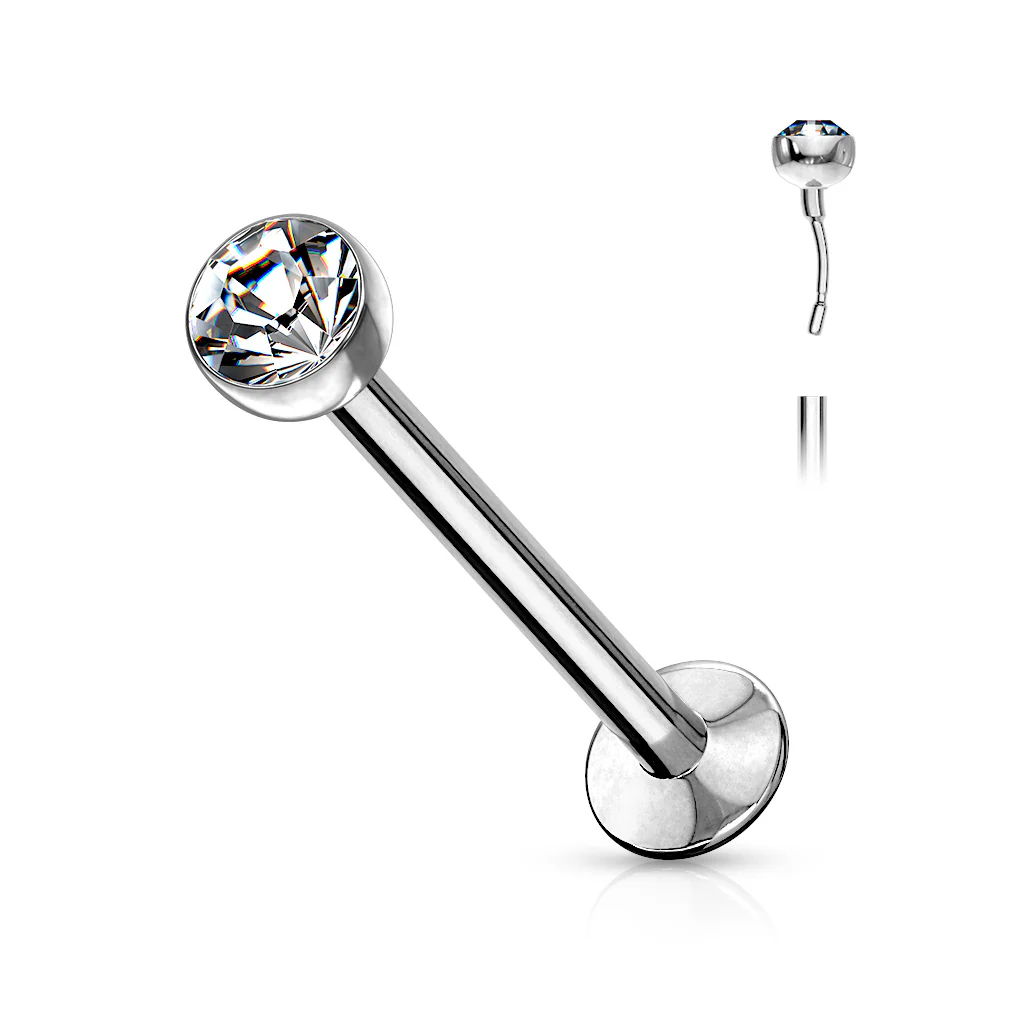 Push In Top CZ Ball Threadless Labret Ear Cartilage Daith Helix Tragus - Image 4