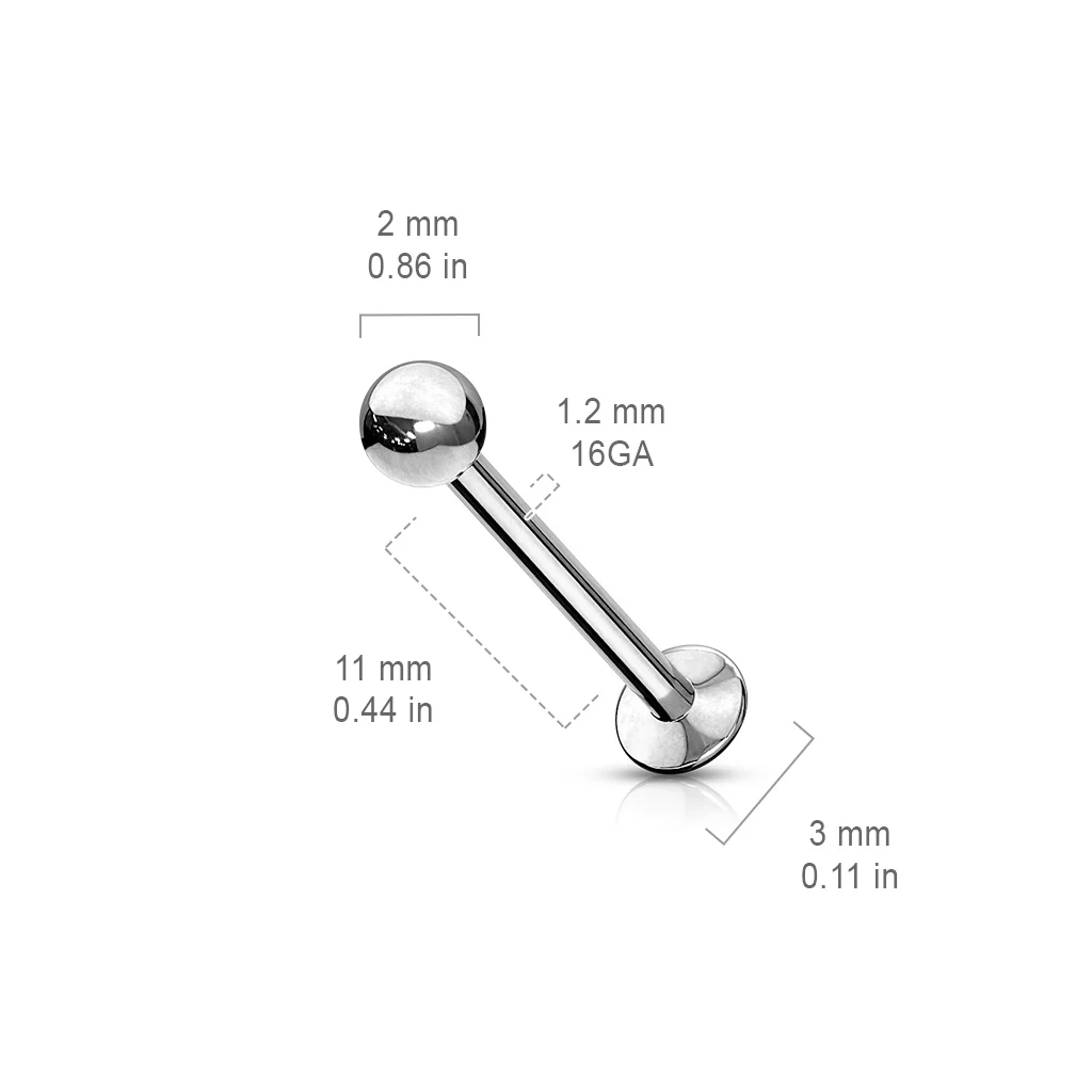 Push In Top Ball Threadless Labret Stud Monroe Tragus Cartilage - Image 3